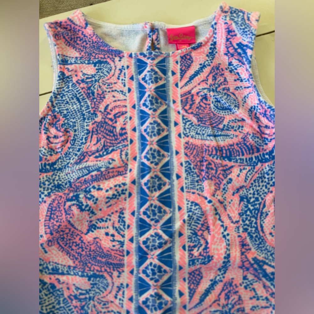 Lilly Pulitzer Girls Dress Summer Pink and Blue Sleeveless Dress girls size 8-10 - Picture 2 of 5